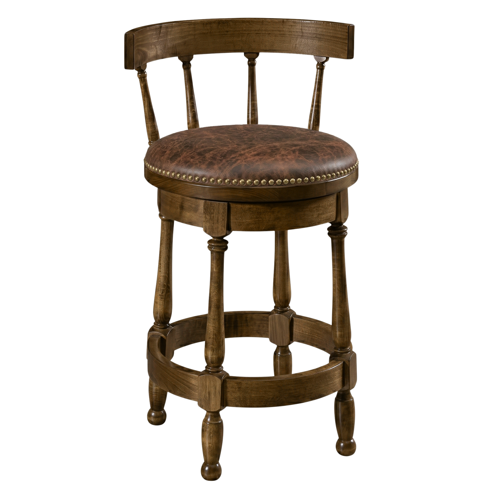 Hoosier Timbercraft Perry Maple Swivel Barstool with Easton Top