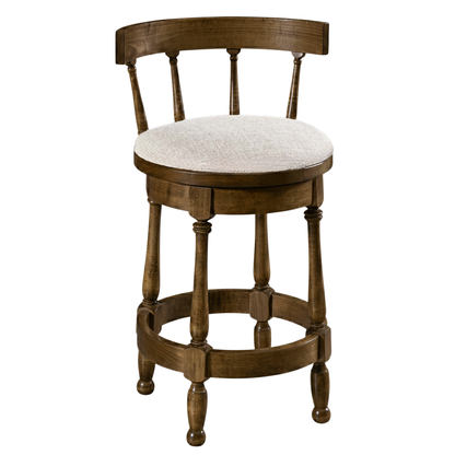 Hoosier Timbercraft Perry Maple Swivel Barstool with Easton Top