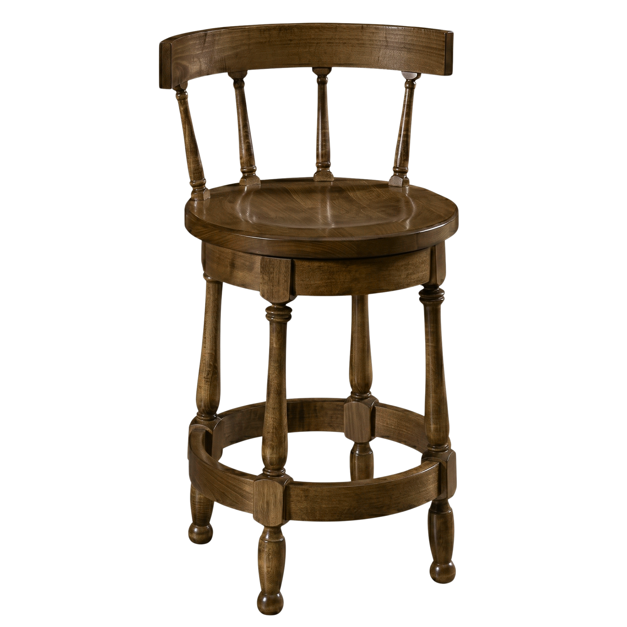 Hoosier Timbercraft Perry Maple Swivel Barstool with Easton Top