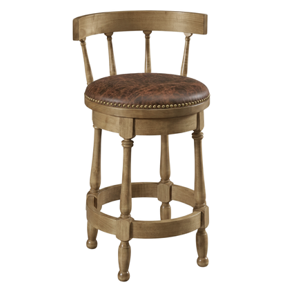 Hoosier Timbercraft Perry Maple Swivel Barstool with Easton Top