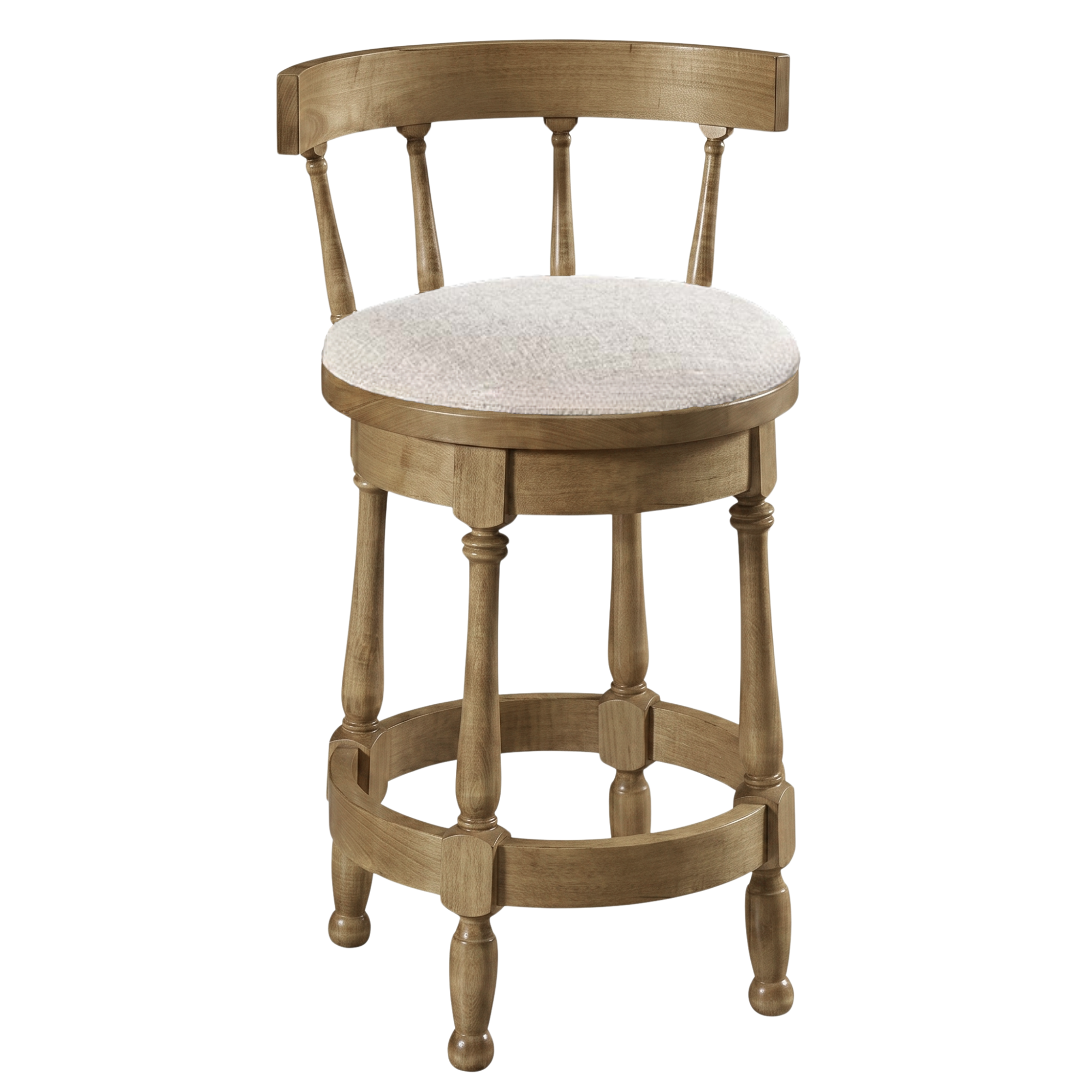 Hoosier Timbercraft Perry Maple Swivel Barstool with Easton Top
