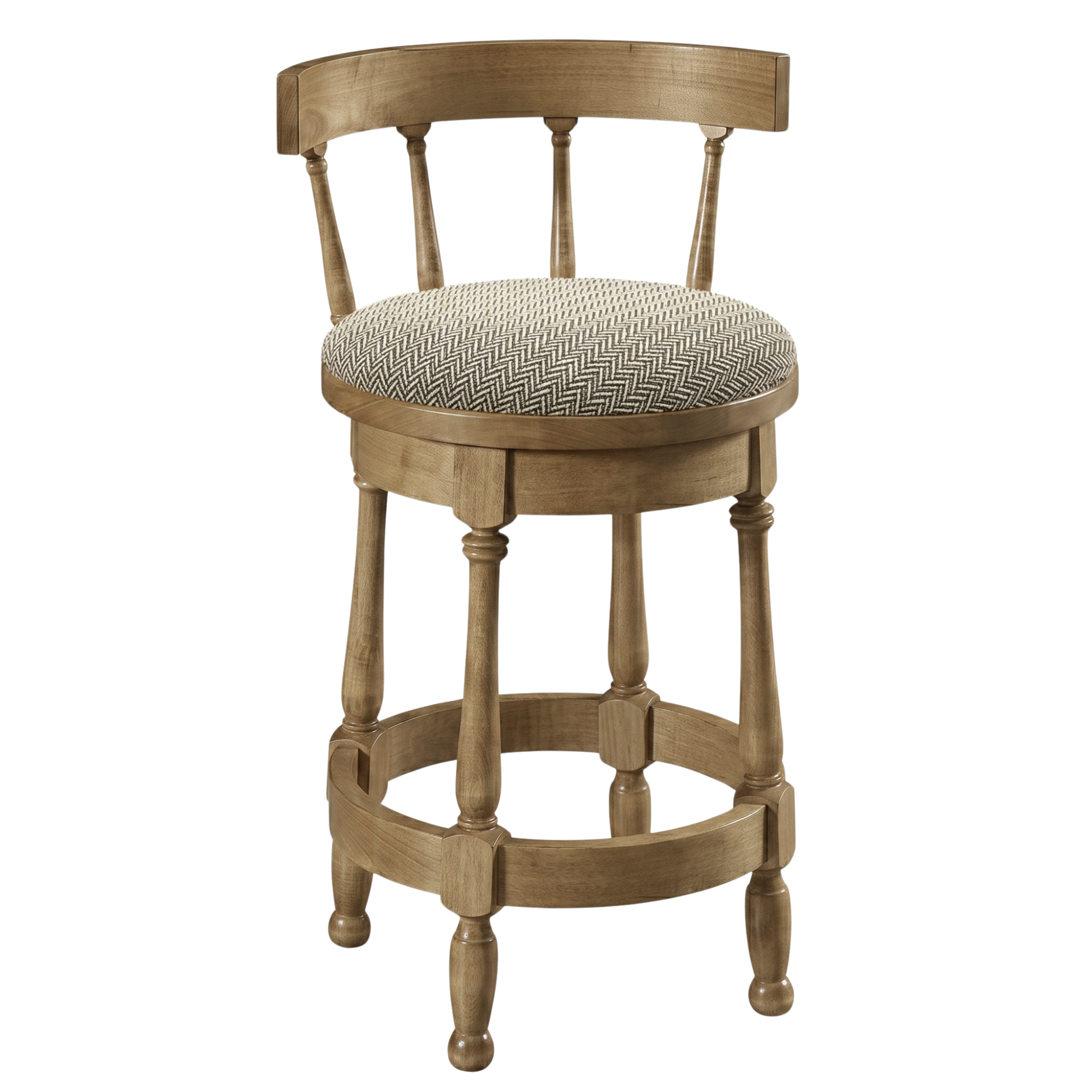 Hoosier Timbercraft Perry Maple Swivel Barstool with Easton Top
