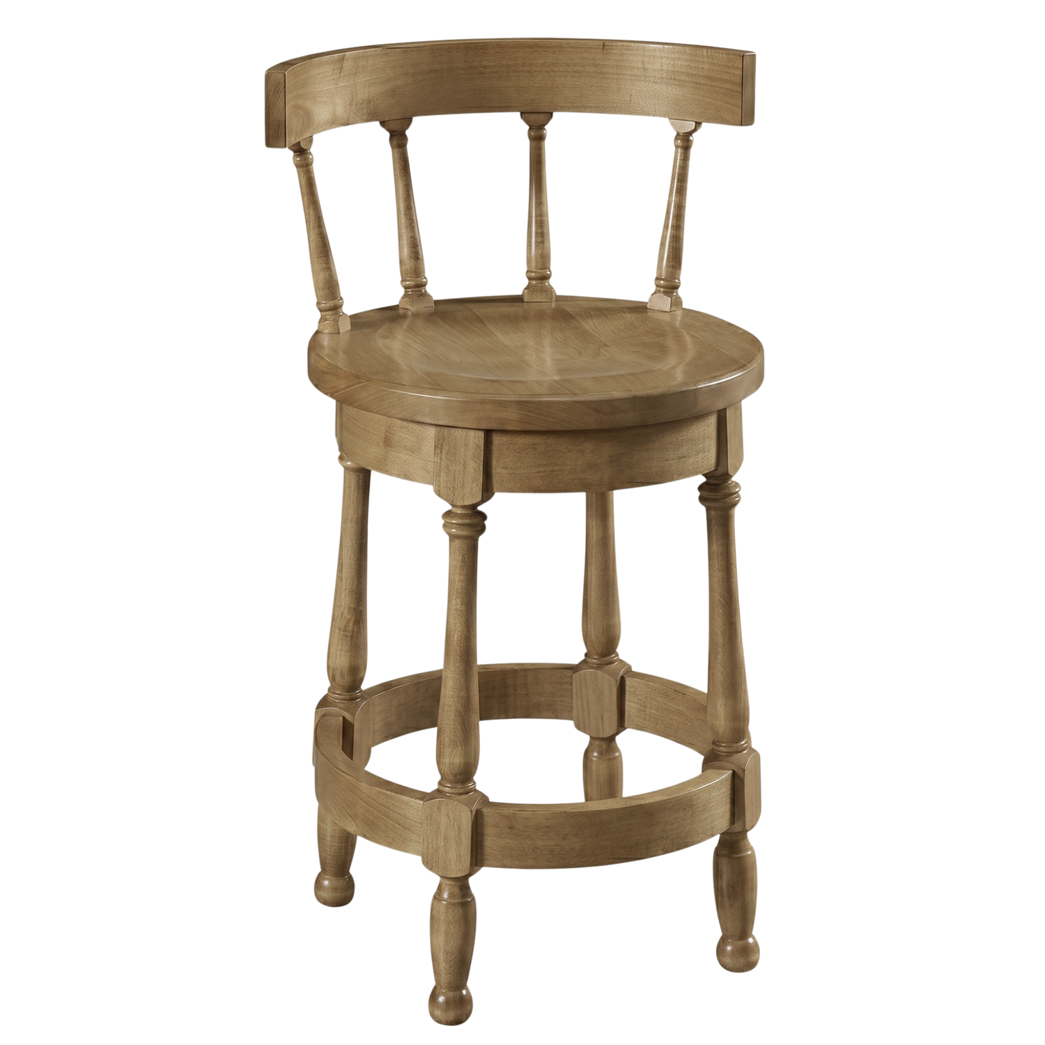 Hoosier Timbercraft Perry Maple Swivel Barstool with Easton Top