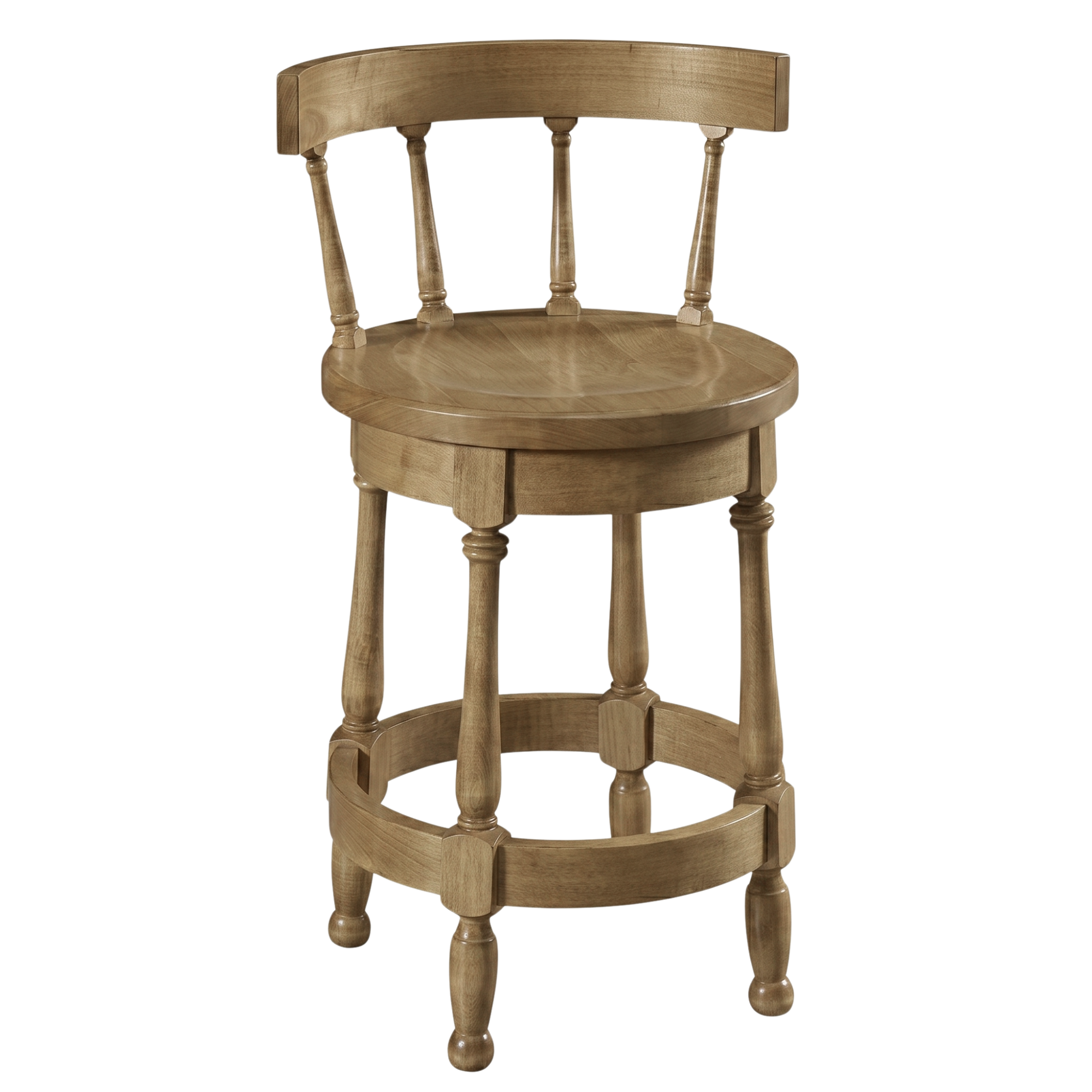Hoosier Timbercraft Perry Maple Swivel Barstool with Easton Top
