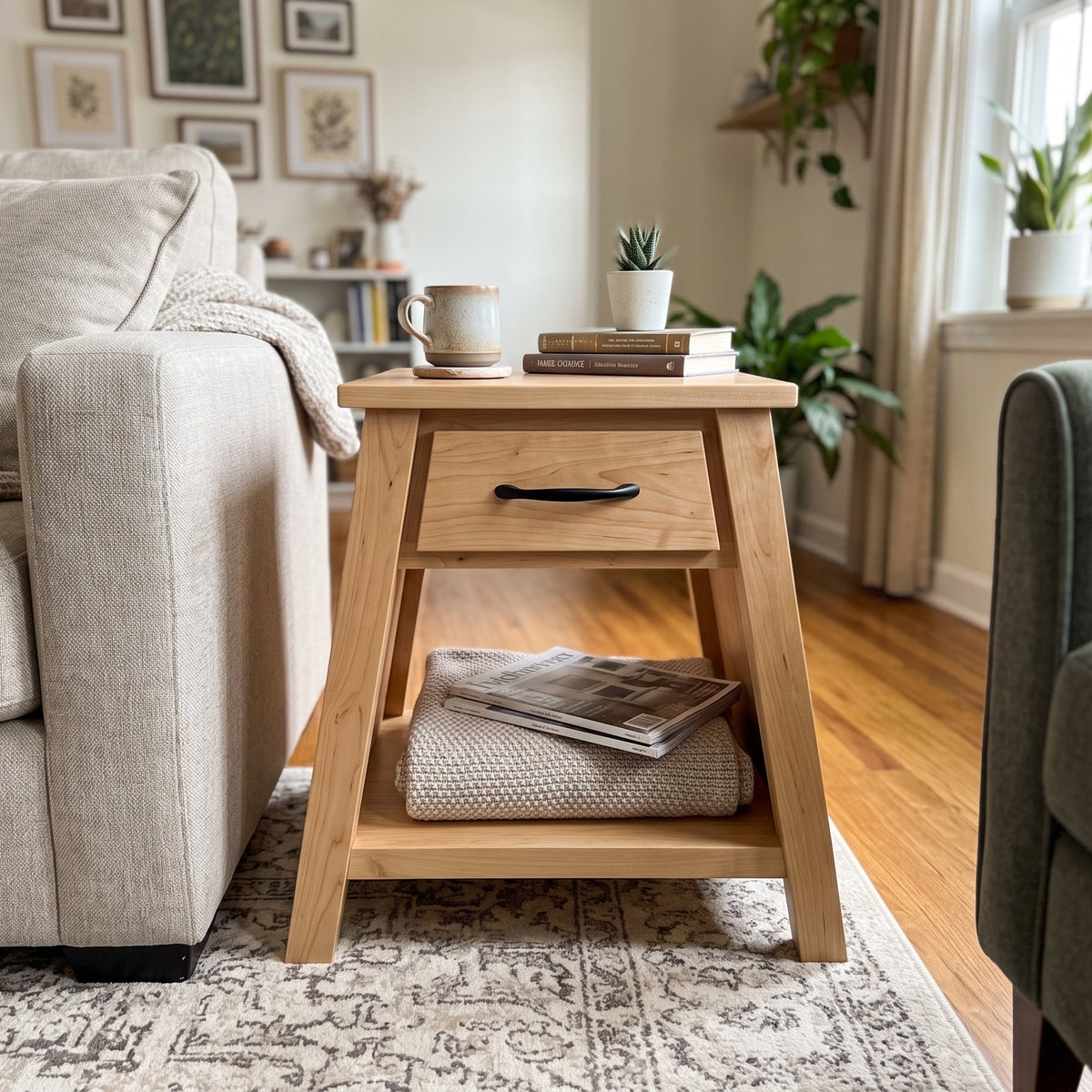 Hoosier Timbercraft Windsor End Table in Granola Stain