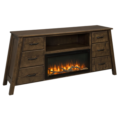 Hoosier Timbercraft Windsor Electric Fireplace TV Stand