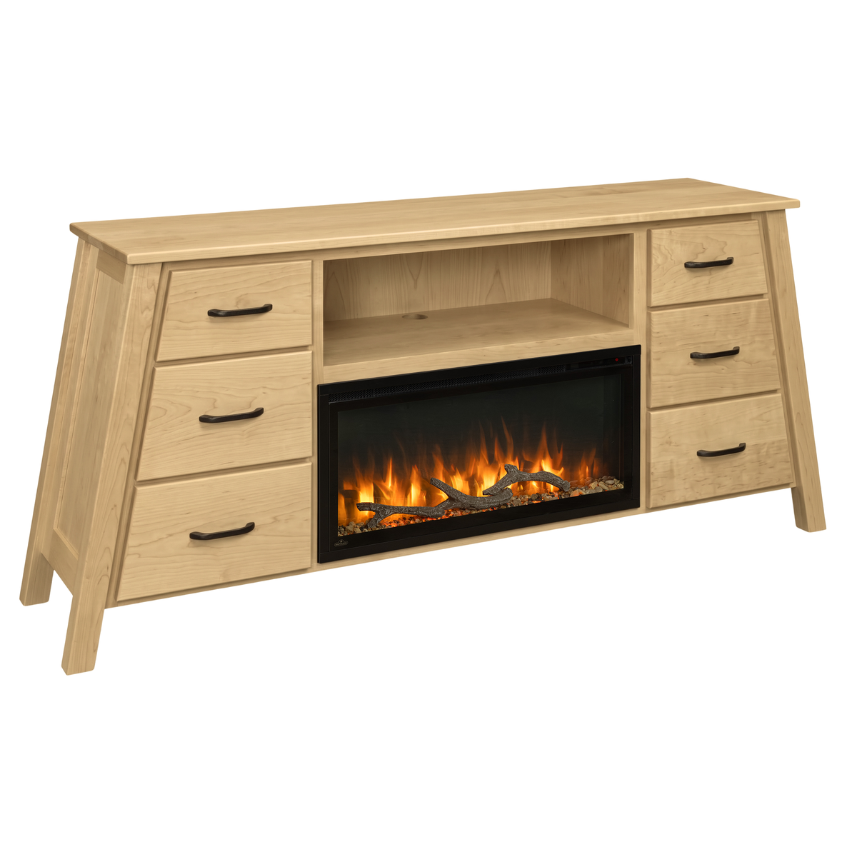 Hoosier Timbercraft Windsor Electric Fireplace TV Stand