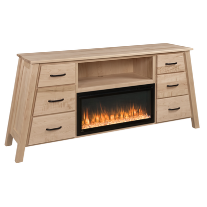 Hoosier Timbercraft Windsor Electric Fireplace TV Stand