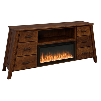 Hoosier Timbercraft Windsor Electric Fireplace TV Stand