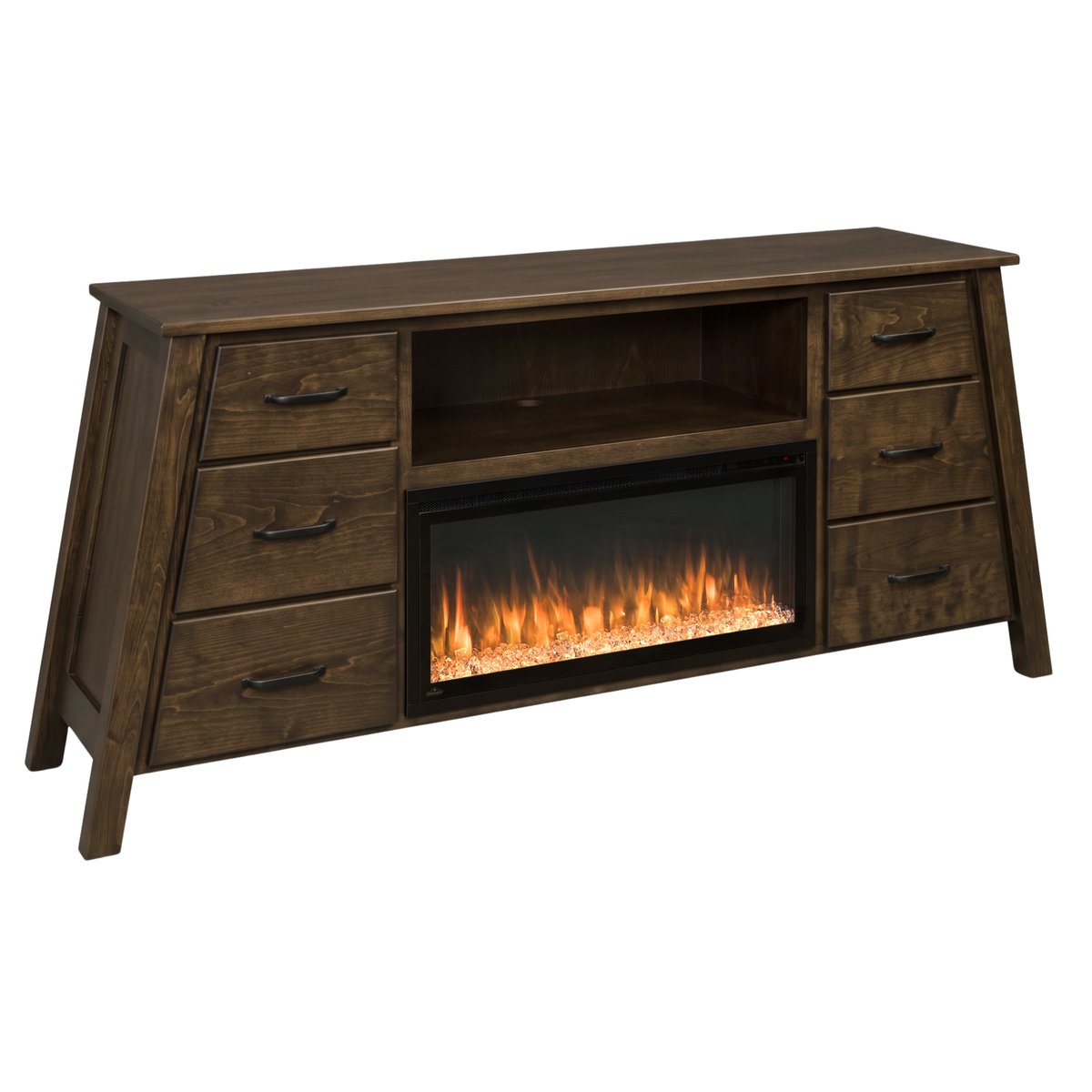 Hoosier Timbercraft Windsor Electric Fireplace TV Stand