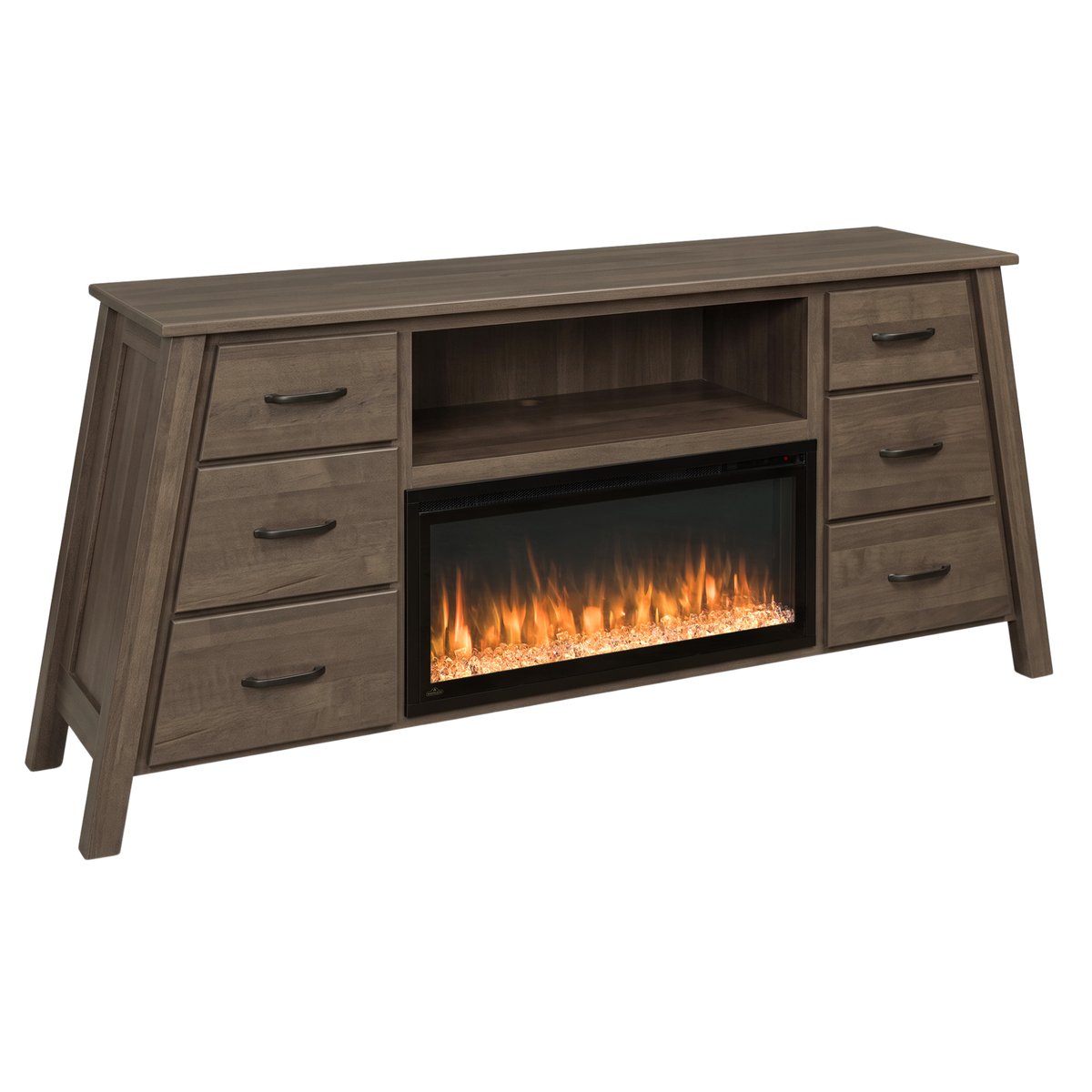 Hoosier Timbercraft Windsor Electric Fireplace TV Stand