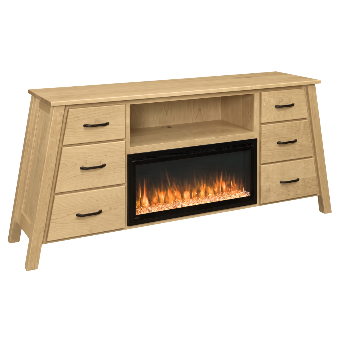 Hoosier Timbercraft Windsor Electric Fireplace TV Stand