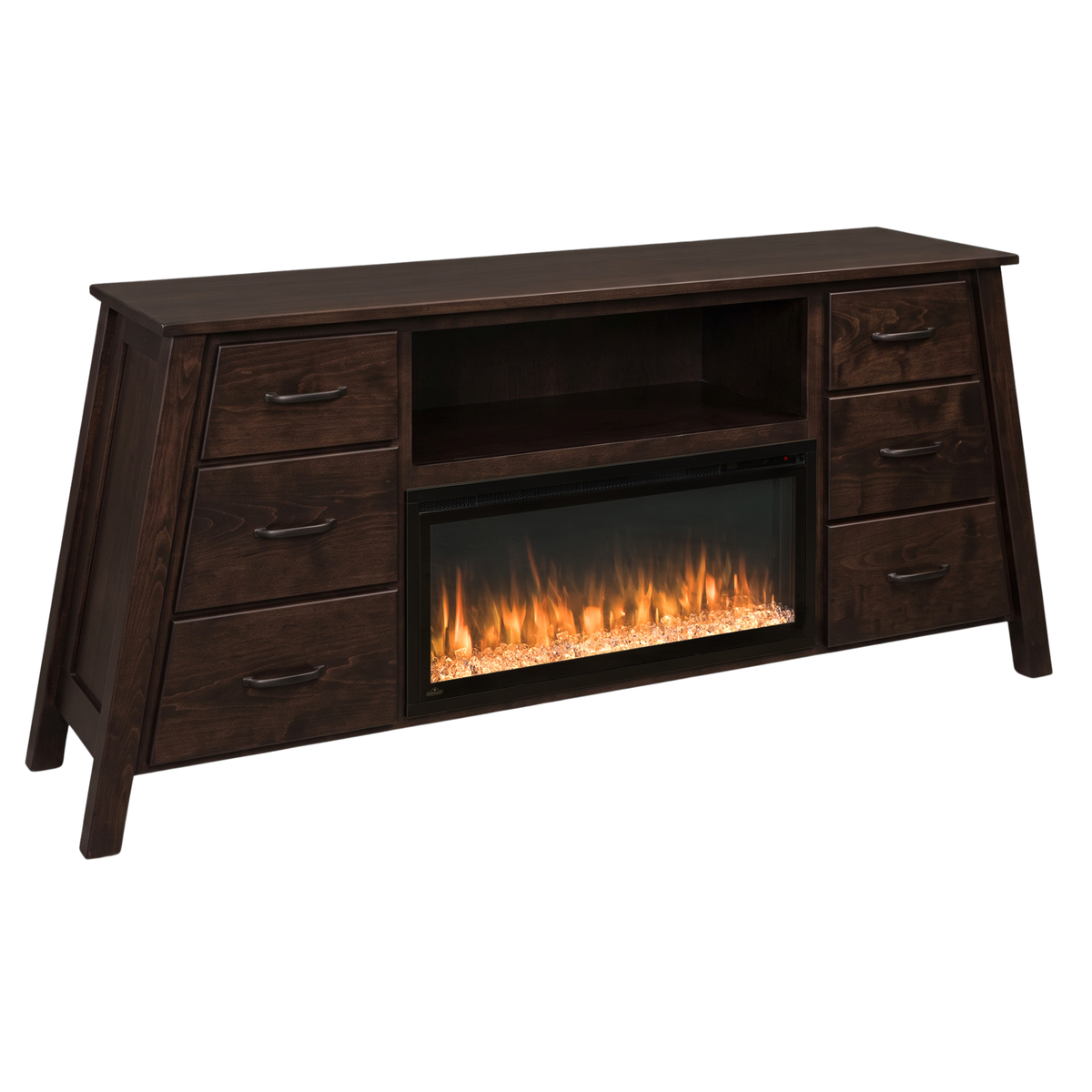 Hoosier Timbercraft Windsor Electric Fireplace TV Stand