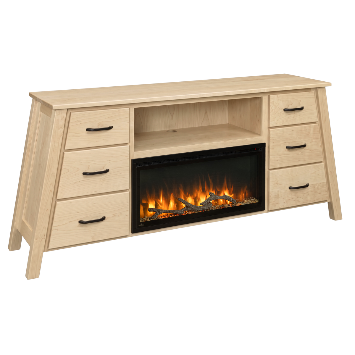 Hoosier Timbercraft Windsor Electric Fireplace TV Stand