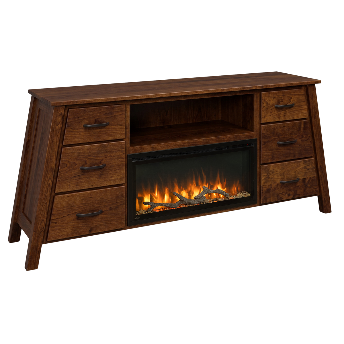 Hoosier Timbercraft Windsor Electric Fireplace TV Stand