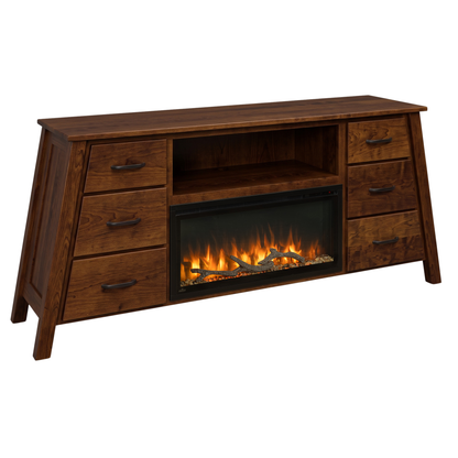 Hoosier Timbercraft Windsor Electric Fireplace TV Stand