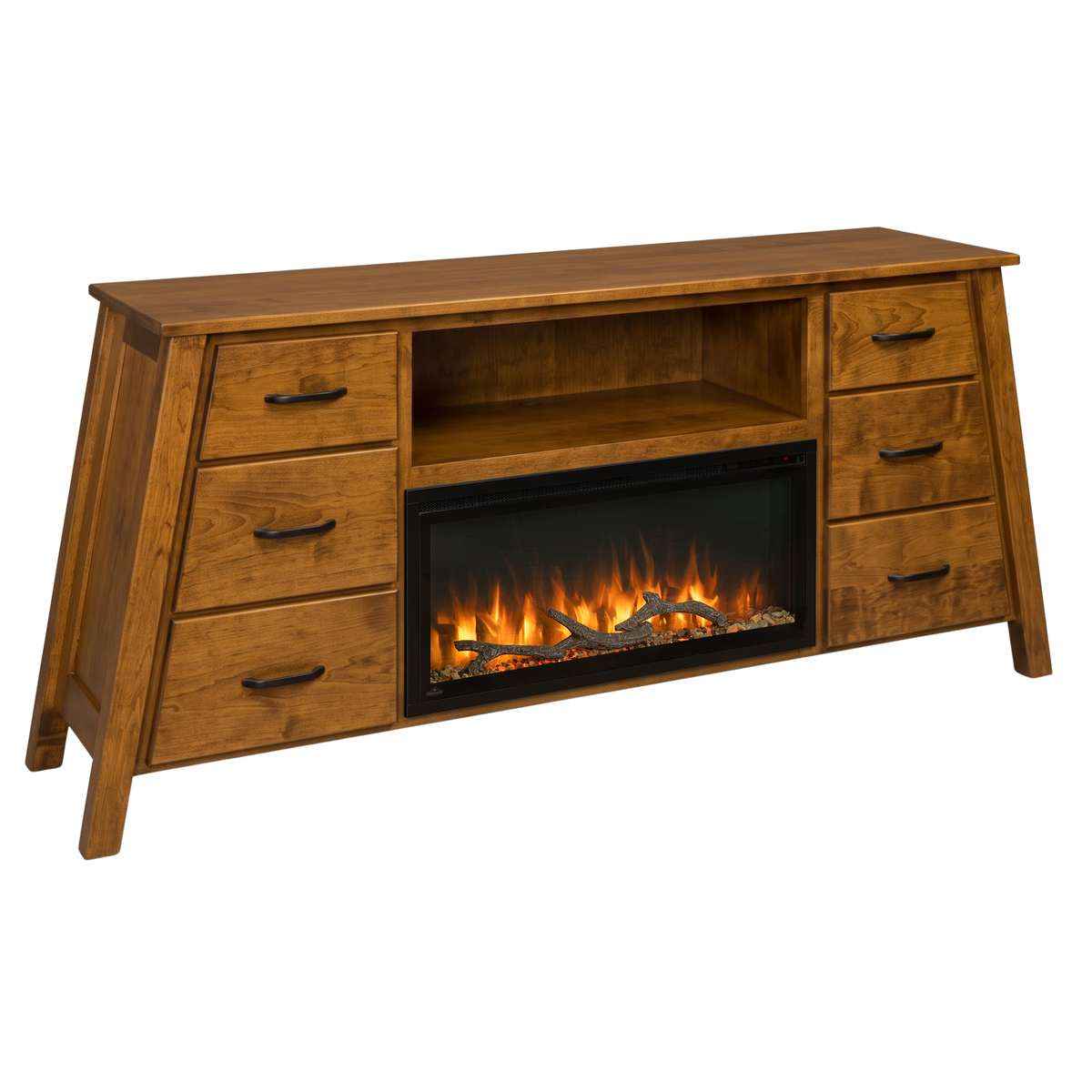 Hoosier Timbercraft Windsor Electric Fireplace TV Stand