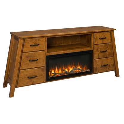 Hoosier Timbercraft Windsor Electric Fireplace TV Stand