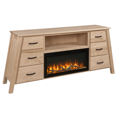Hoosier Timbercraft Windsor Electric Fireplace TV Stand