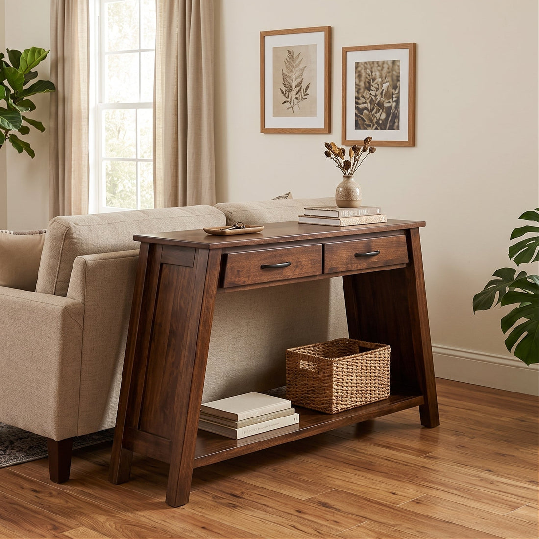 Hoosier Timbercraft Windsor Sofa Table, Asbury Stain