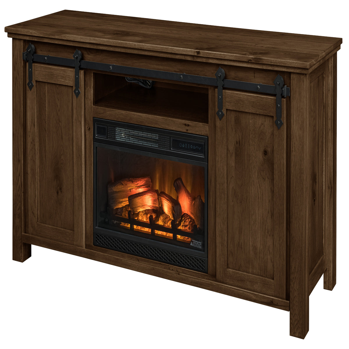 Harrow Fireplace Entertainment Center in Charwood Stain