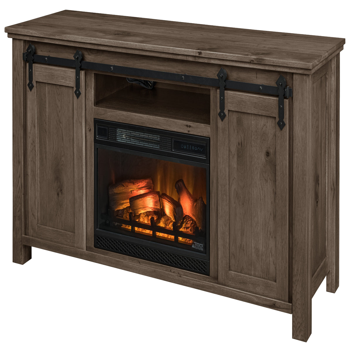 Harrow Fireplace Entertainment Center in Driftwood Stain