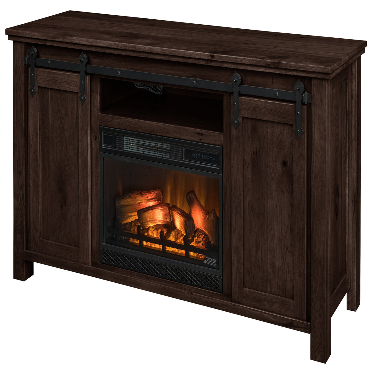 Harrow Fireplace Entertainment Center in Onyx Stain