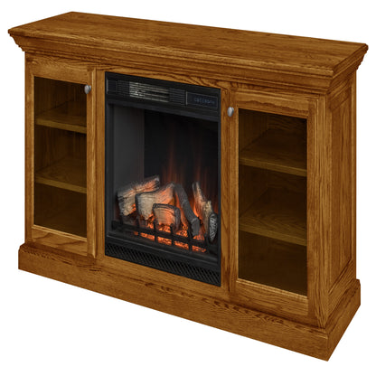 Hartwell Fireplace Entertainment Center in Golden Pecan Stain