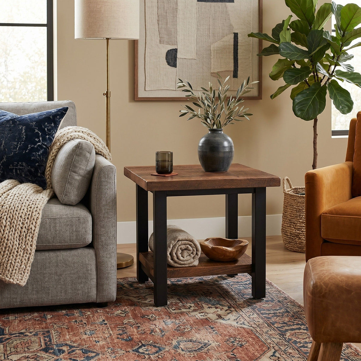 Legacy Estate Helmic Reclaimed Barnwood End Table