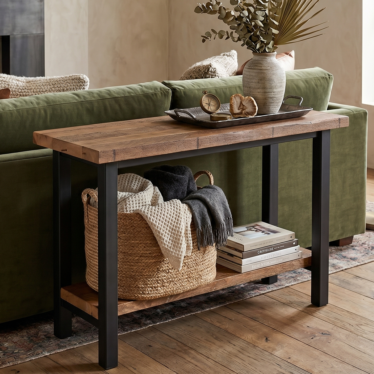 Legacy Estate Helmic Reclaimed Barnwood Sofa Table