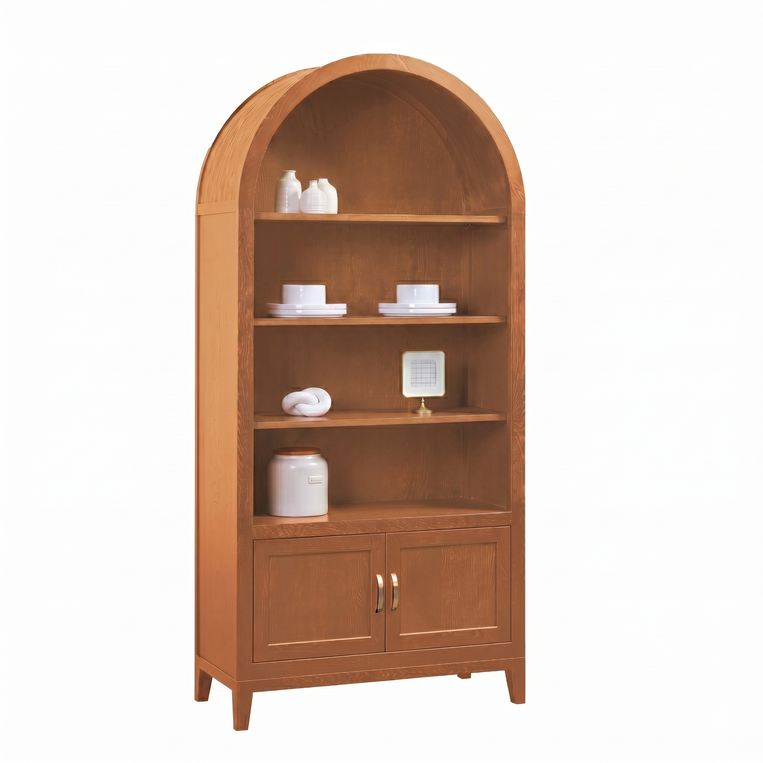 High Bank Woodworks Higley White Oak Open-Shelved Display Cabinet