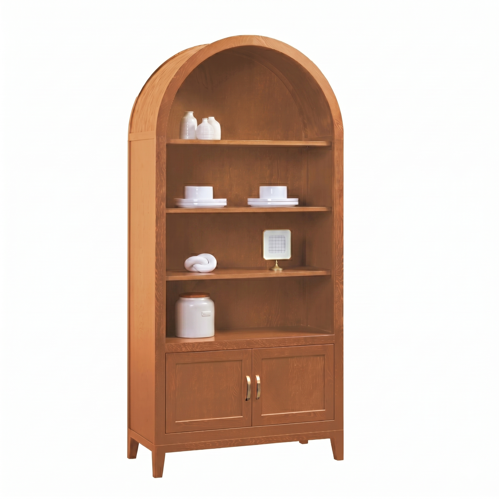 High Bank Woodworks Higley White Oak Open-Shelved Display Cabinet