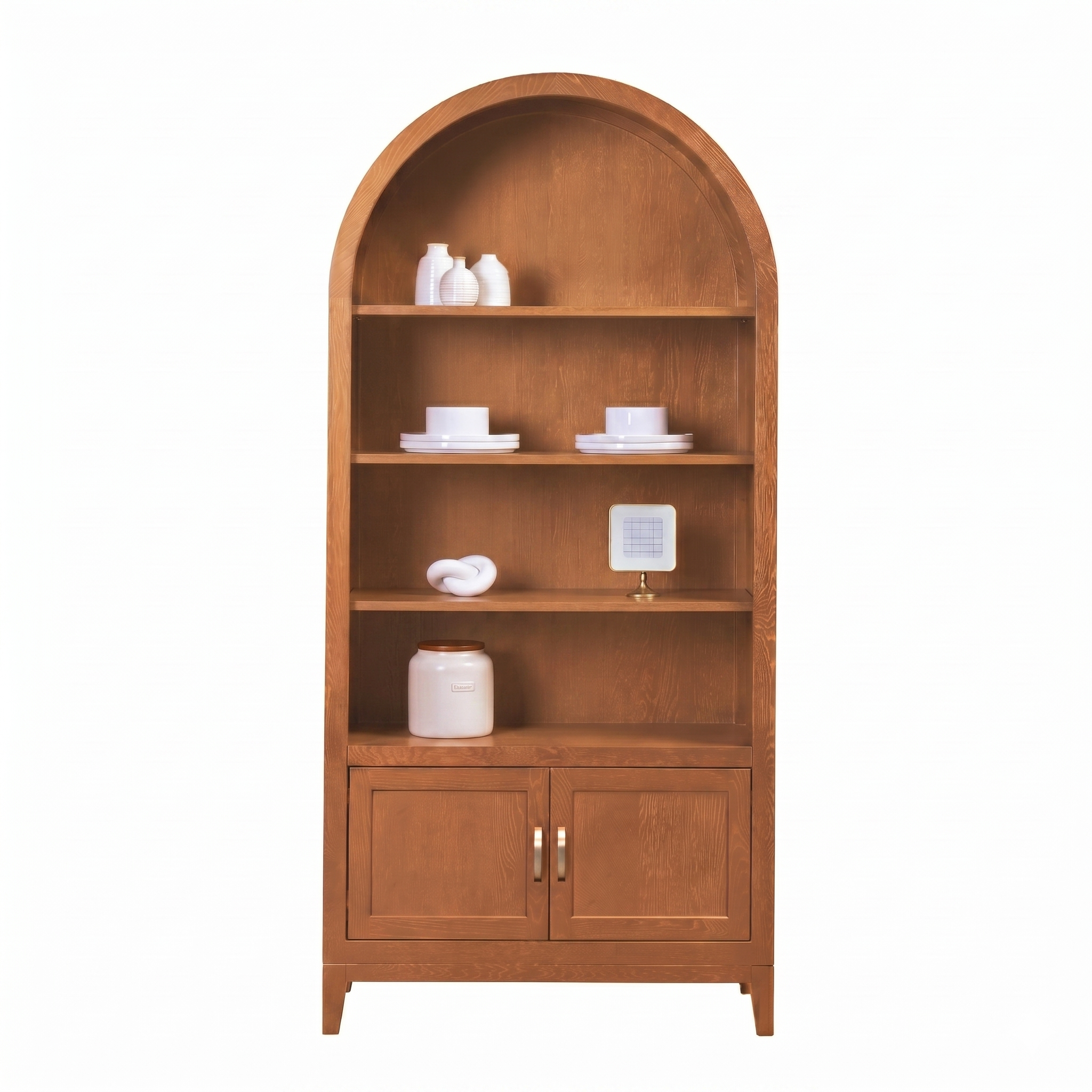 High Bank Woodworks Higley White Oak Open-Shelved Display Cabinet