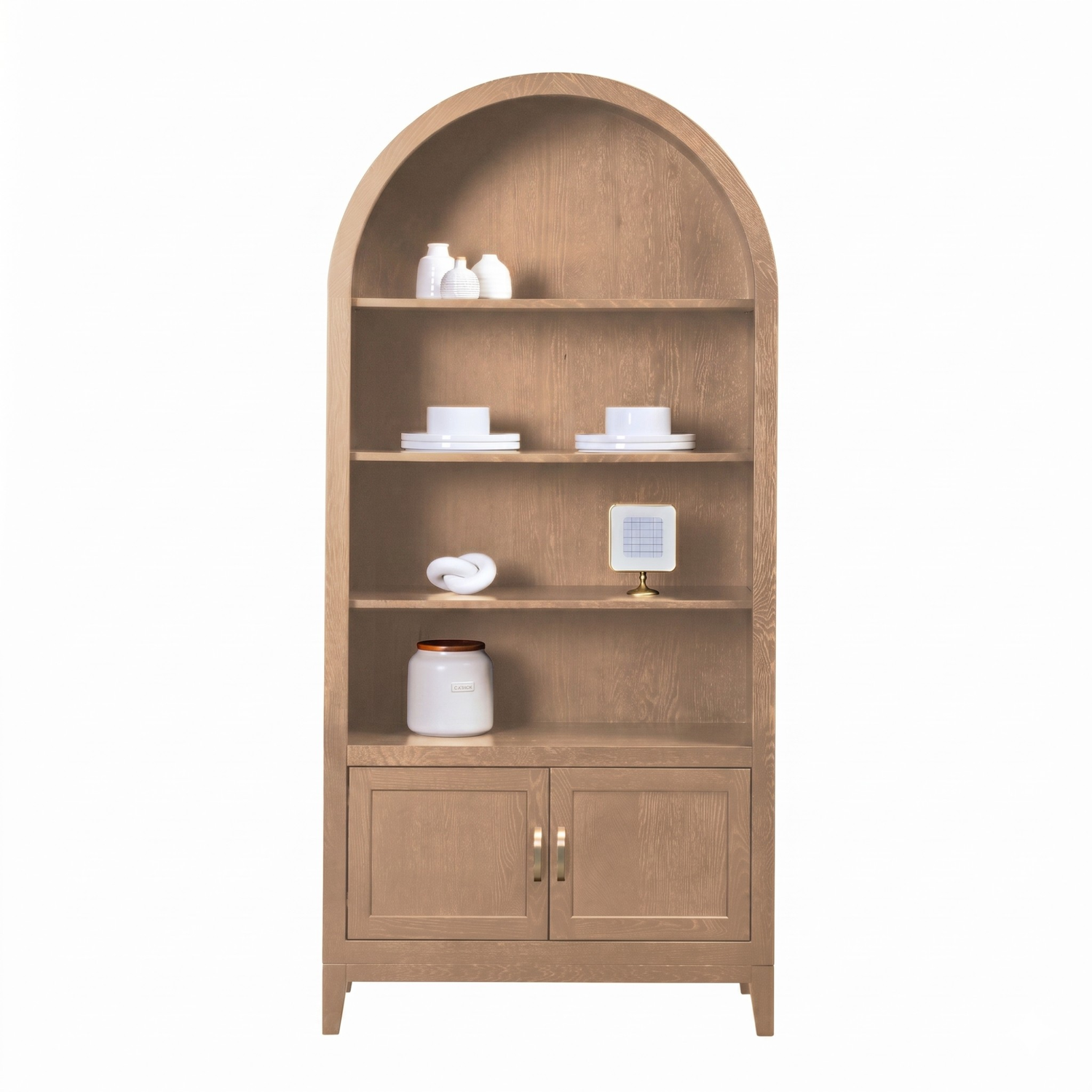 High Bank Woodworks Higley White Oak Open-Shelved Display Cabinet