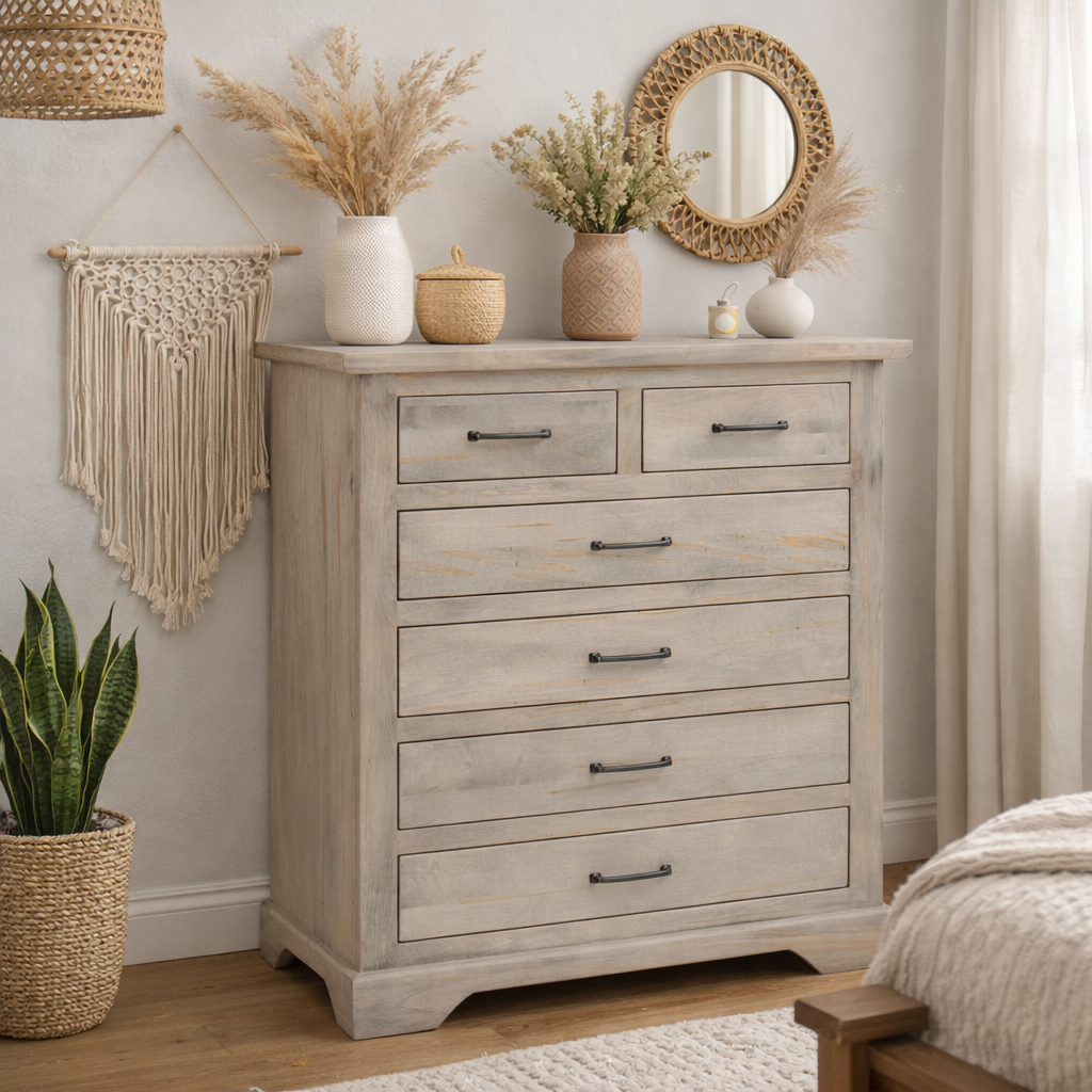 High Bank Woodworks Pendleton 6-Drawer Maple Chest
