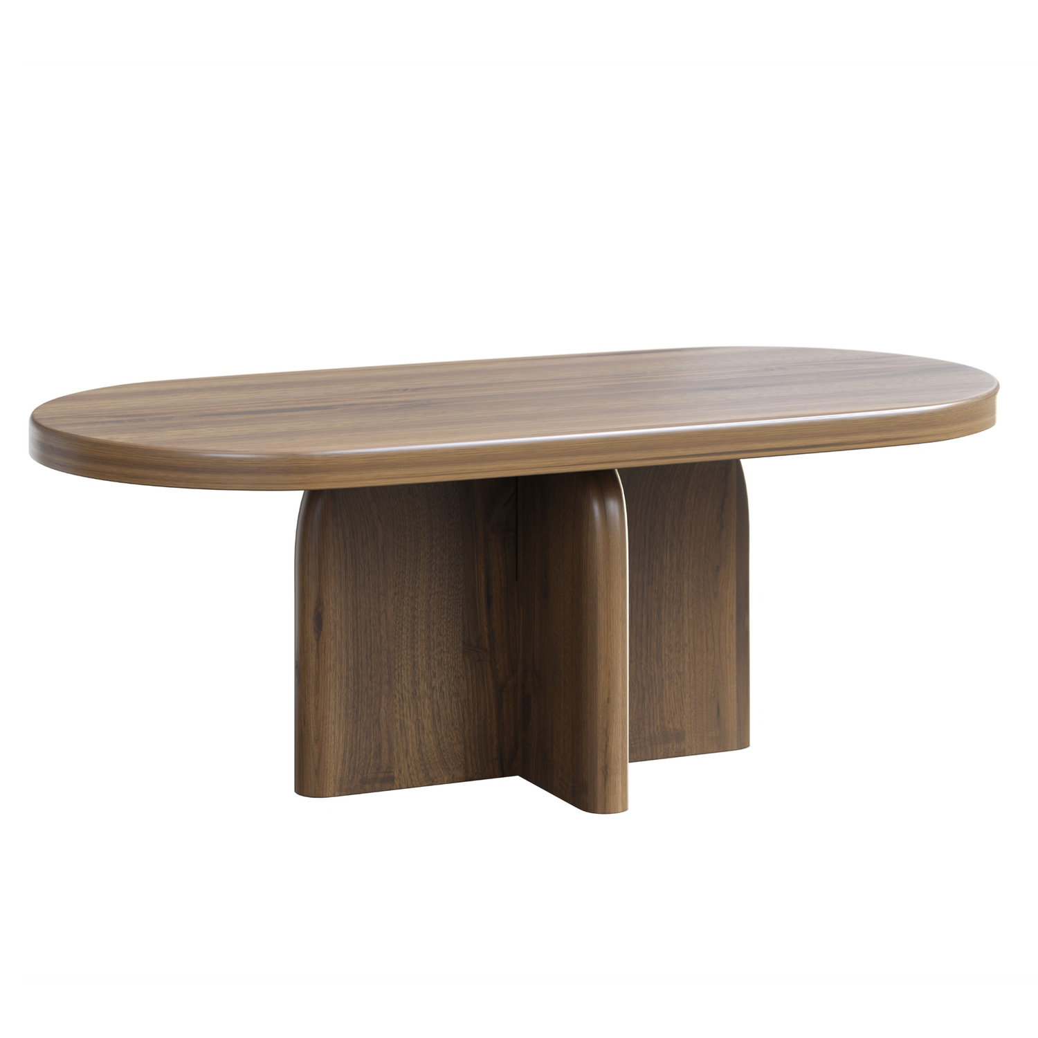 High Bank Woodworks Higley White Oak Oval Pedestal Coffee Table
