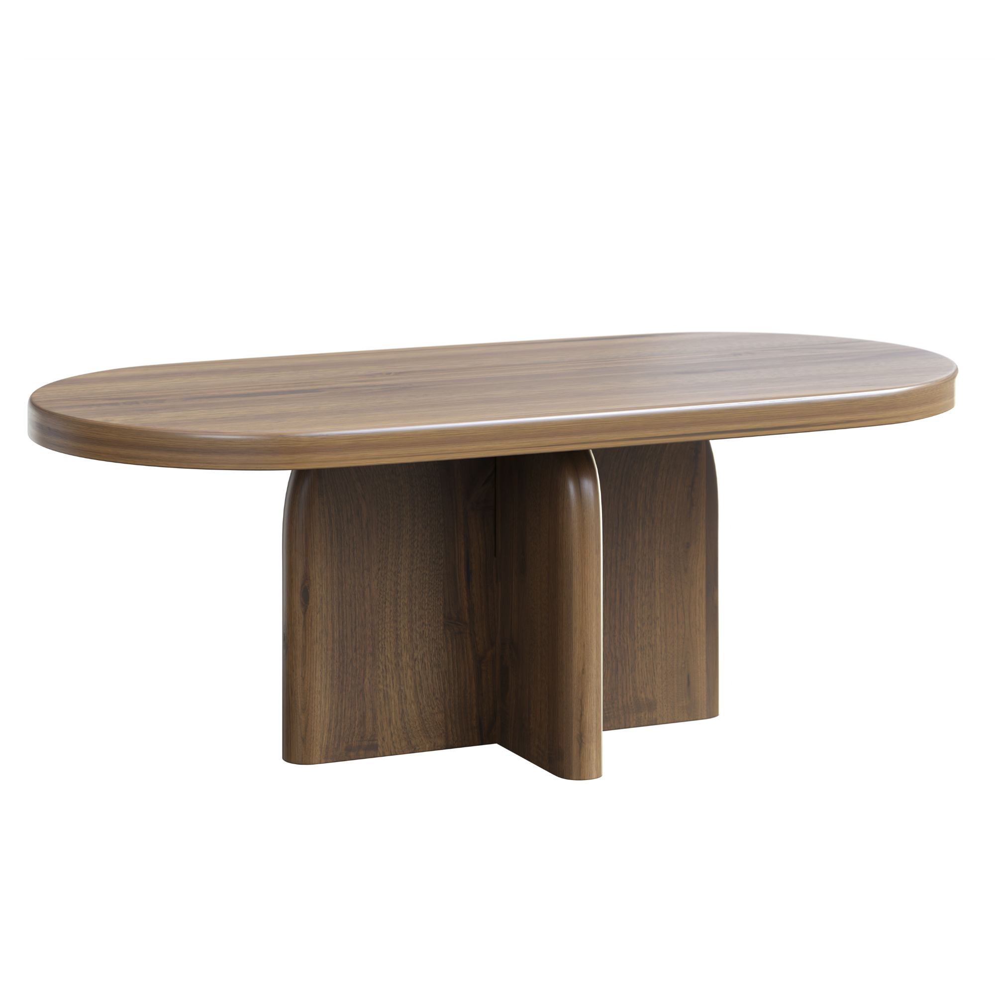High Bank Woodworks Higley White Oak Oval Pedestal Coffee Table