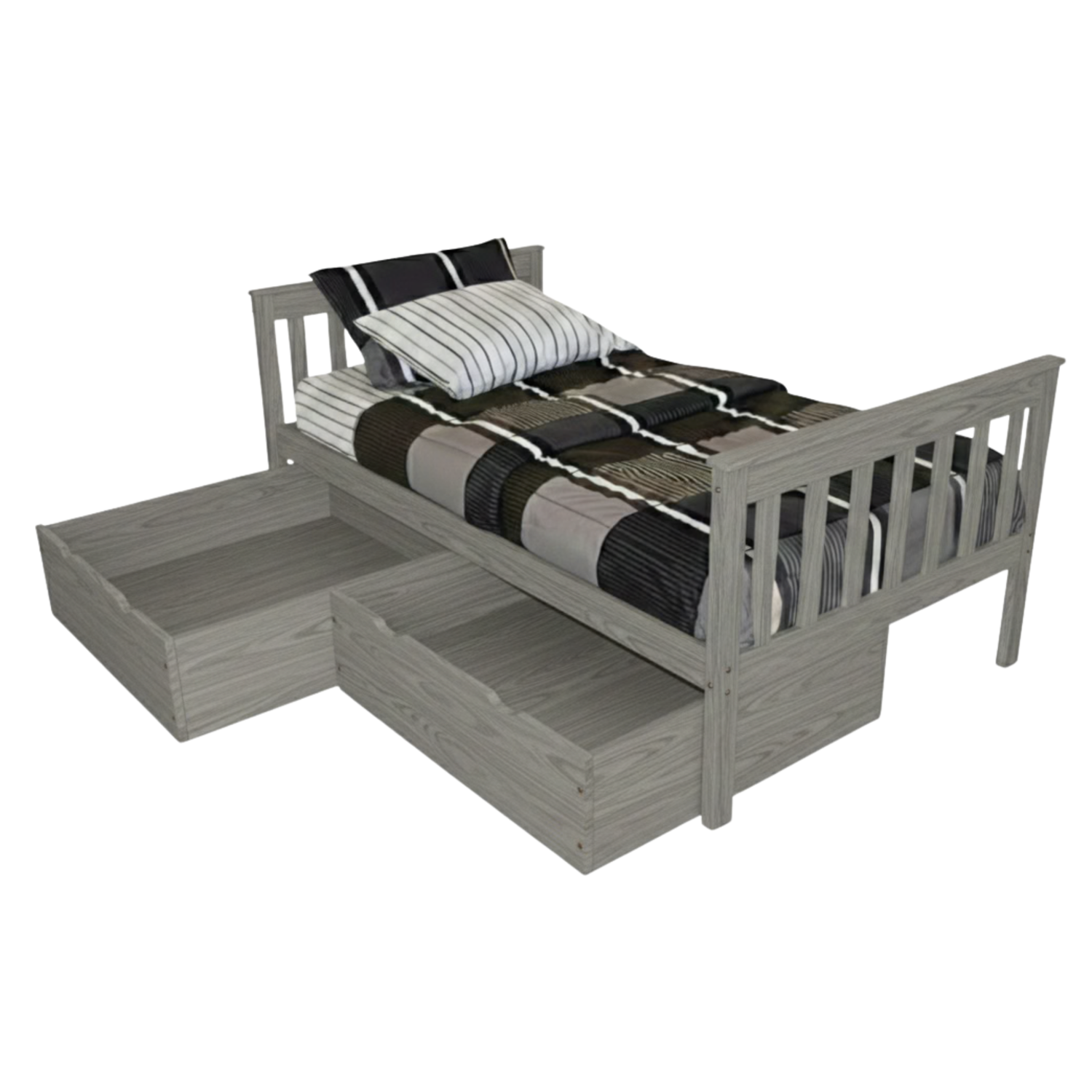 Versaloft Mission Amish Made Bed Frame with 2-Piece Drawers