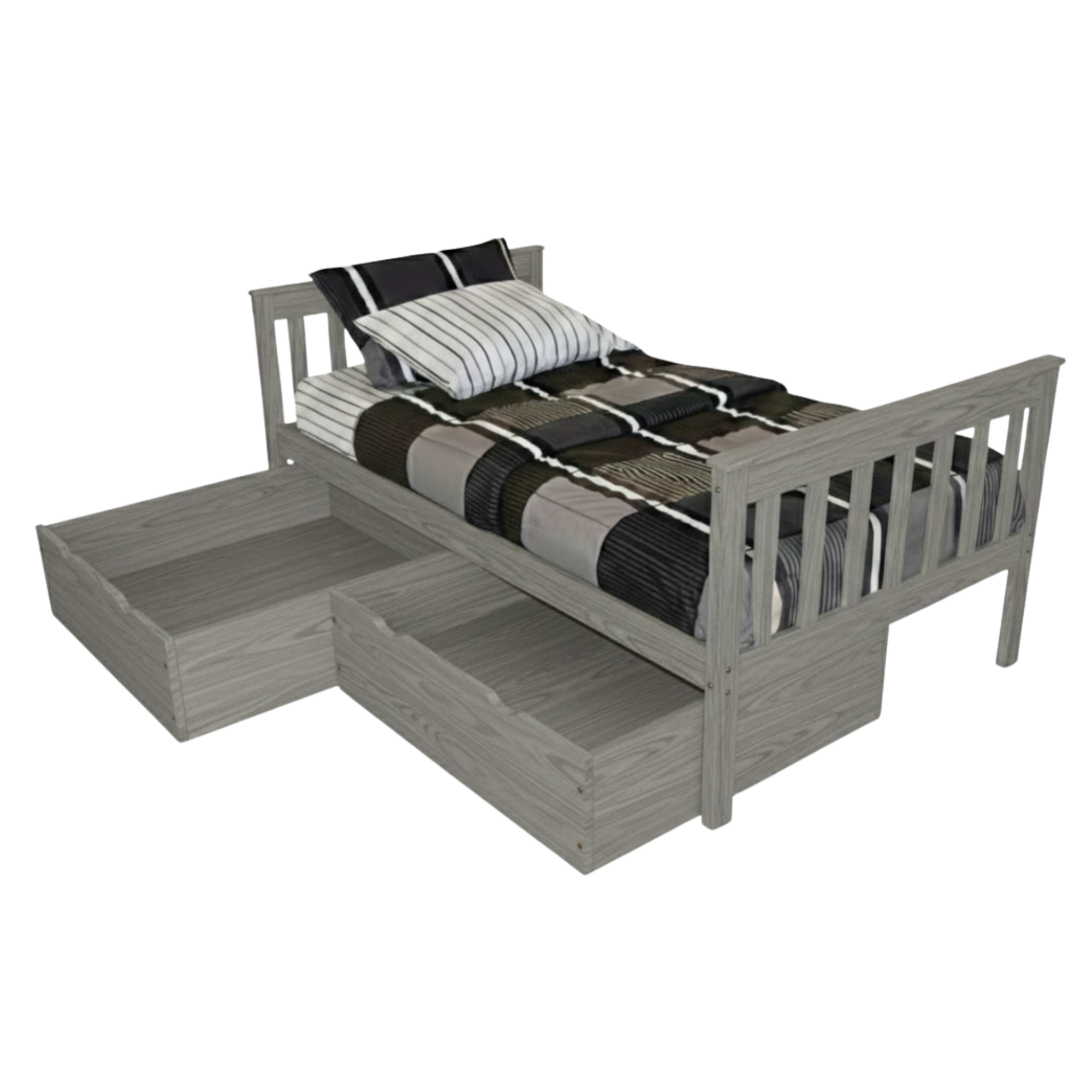 Versaloft Mission Amish Made Bed Frame with 2-Piece Drawers