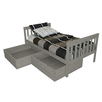 Versaloft Mission Amish Made Bed Frame with 2-Piece Drawers