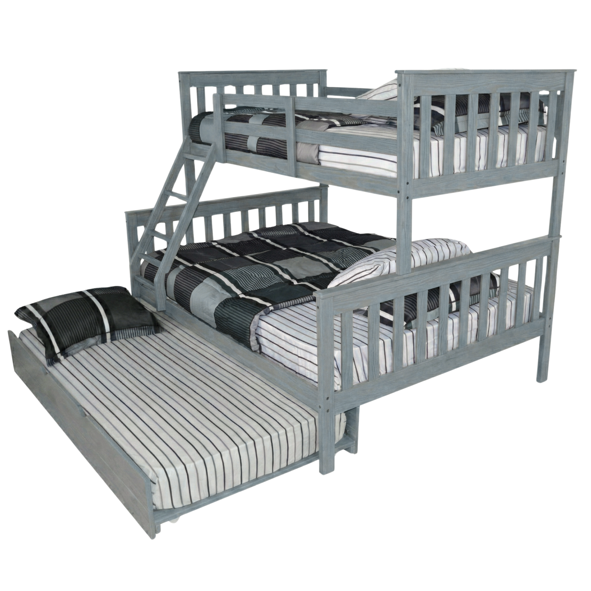 Versaloft Mission Amish Made Twin-Over-Full Bunk Bed Frame with Trundle Unit