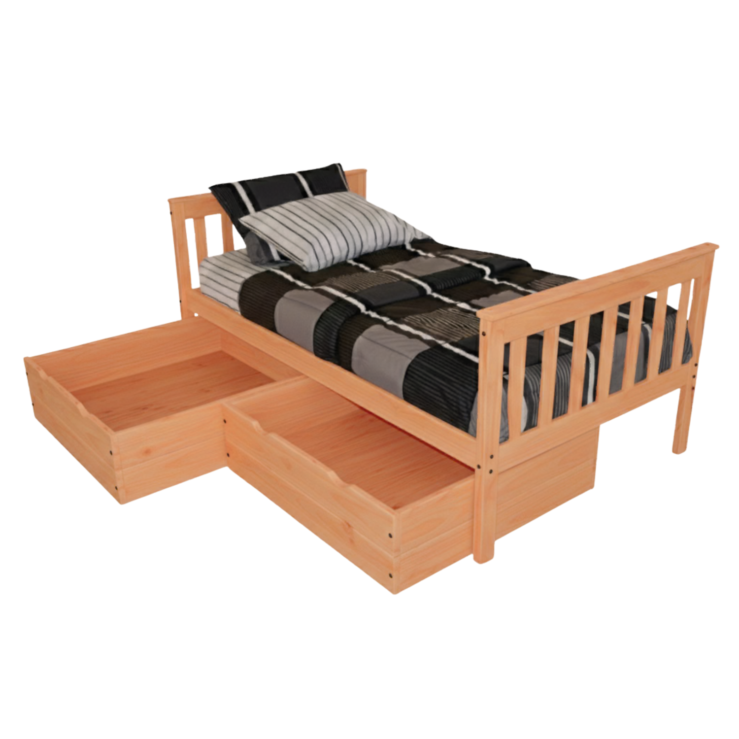Versaloft Mission Amish Made Bed Frame with 2-Piece Drawers