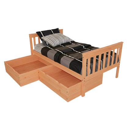 Versaloft Mission Amish Made Bed Frame with 2-Piece Drawers