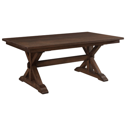 Hoosier Timbercraft Baker 9-Piece Distressed Trestle Oak Dining Set