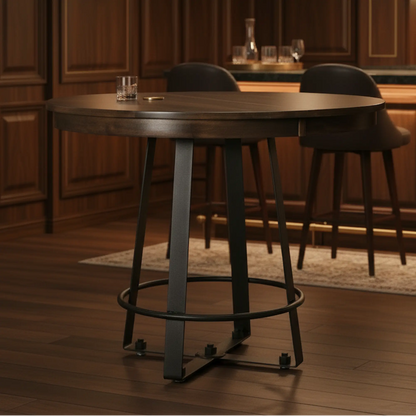 Hoosier Timbercraft Walker Iron and Wood Maple Bar Height Pub Table