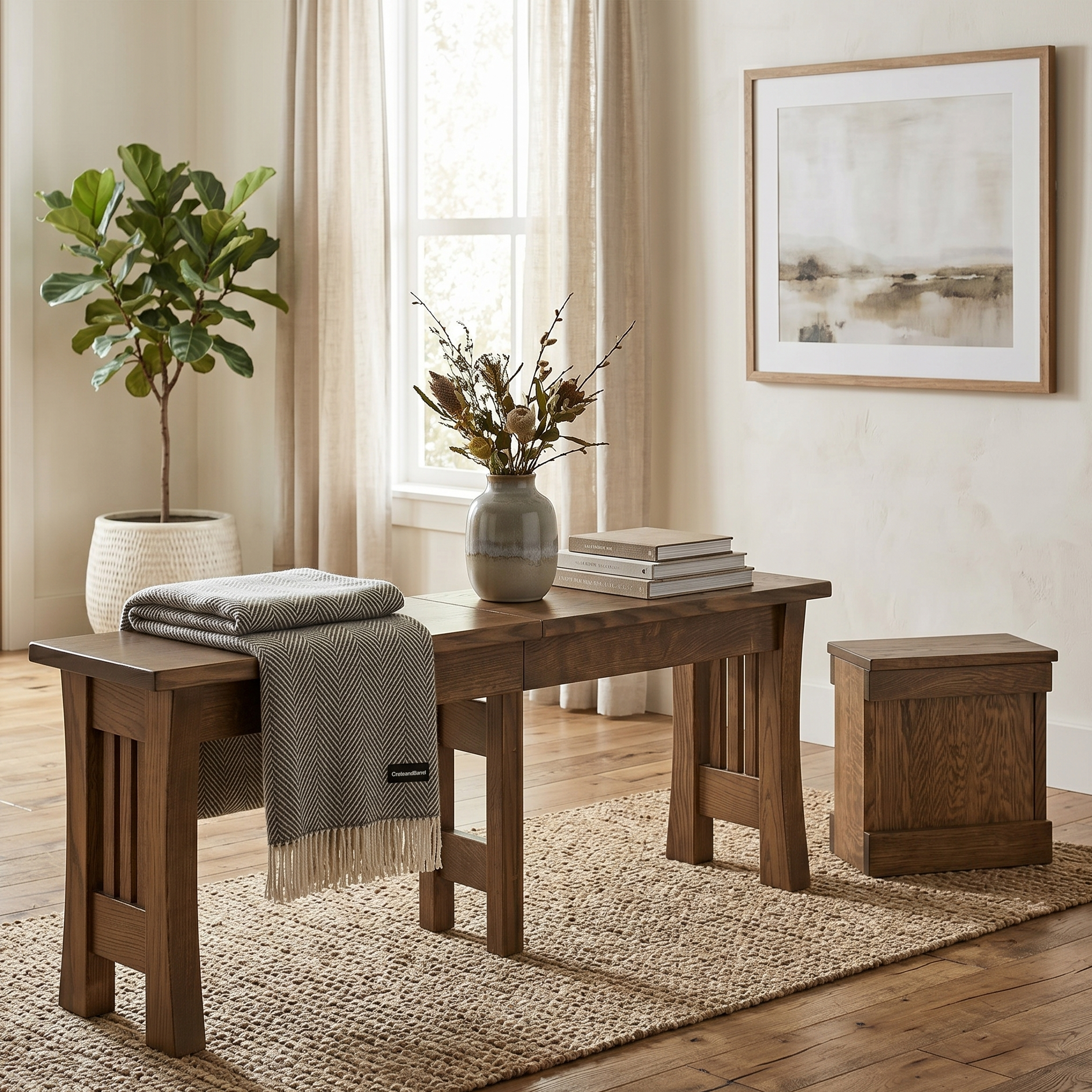Hoosier Timbercraft Burr Brown Maple Bench