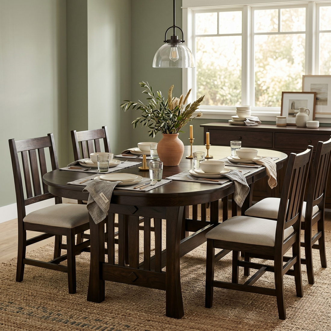 Hoosier Timbercraft Burr Brown Maple Trestle Table