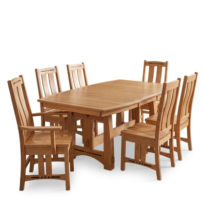 Hoosier Timbercraft Georgetown 7-Piece White Oak Dining Set