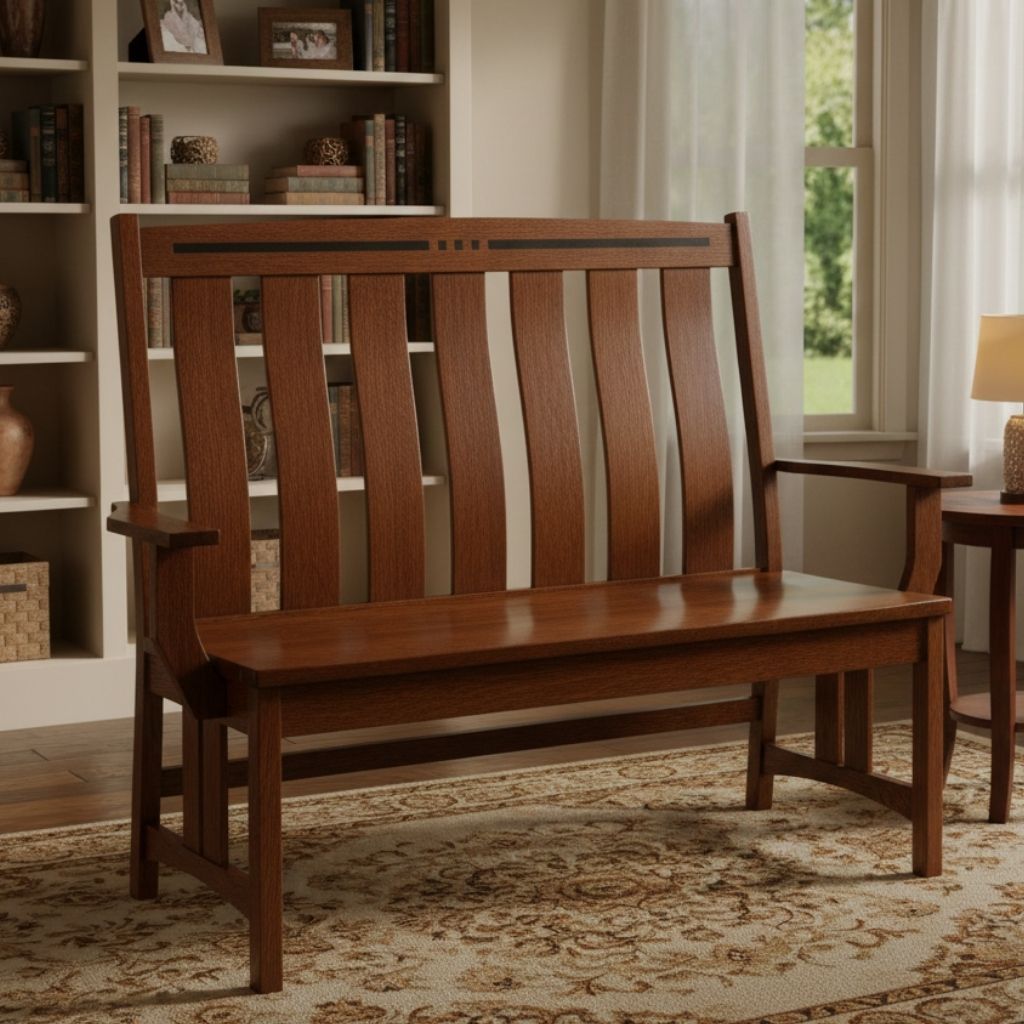 Hoosier Timbercraft Georgetown Backed Wooden Bench