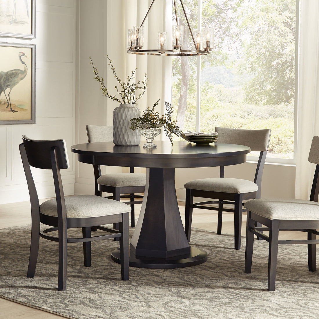 Hoosier Timbercraft Miller Brown Maple Dining Table in Storm Grey Stain 